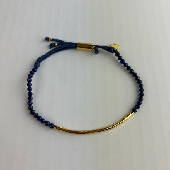 Gorjana Blue Gold Power Gemstone Bracelet Balance Adjustable - Picture 1 of 6